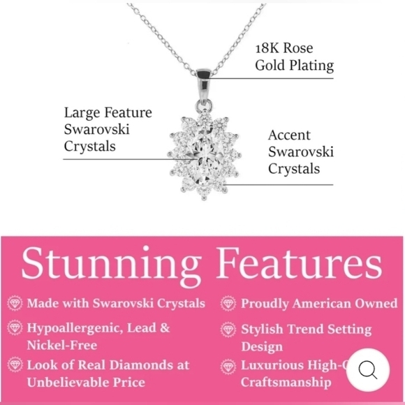 Cate and Chloe Sage 18k White Gold Plated Pendant Necklace - Picture 3 of 5